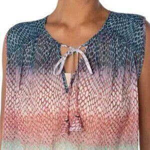 Liverpool Los Angeles Transparent Snake Print Tank Top